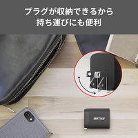 バッファロー PD65W対応AC充電器 USB TypeーC×2ポート ブラック BSACPD6500C2BK 1個