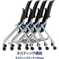 藤沢工業 TOKIO FNCシリーズ ミーティングチェア FNC-K5T クリアブルー 1セット（4脚入）（取寄品）