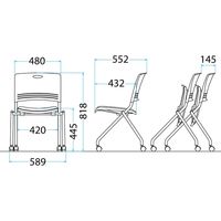 藤沢工業 TOKIO FNCシリーズ ミーティングチェア FNC-K5 ピンクローズ 1セット（4脚入）（取寄品）