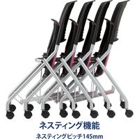 藤沢工業 TOKIO FNCシリーズ ミーティングチェア FNC-K5T ピンクローズ 1セット（4脚入）（取寄品）