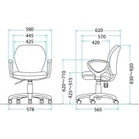 藤沢工業 TOKIO FSTシリーズ オフィスチェア 肘あり FST-77A オレンジ 1脚（取寄品）
