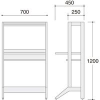 オカムラ ヴィチーノ シェルフ&デスク 幅700×奥行450×高さ1200mm オークブラウン 86NBAD WG38 1台（直送品）