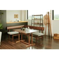 市場 Arbre アルブル ダイニング 4点セット 右肘ベンチ 本体：ブラウン/カバー：ベージュ 1セット（4点入）（直送品）