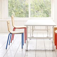 市場 PLETO キッズスチールチェア L イエロー PLC-3253YL-4 1セット（4脚入）（直送品）