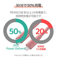 エレコム USB C-Lightningケーブル/準高耐久/2.0m/レッド MPA-CLPS20RD 1個（直送品）