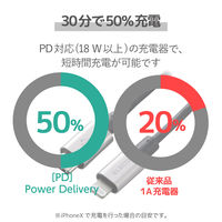エレコム USB C-Lightningケーブル/準高耐久/1.0m/グレー MPA-CLPS10GY 1個