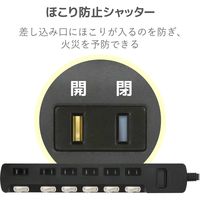 延長コード 電源タップ 3m 6個口 個別スイッチ 雷ガード ほこり防止 ブラック T-K6A-2630BK エレコム 1個（直送品）