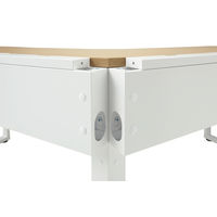 【組立設置込】Ceha プレノデスクシステム 120度天板デスク　幅1243×奥行1243×高さ720mm 天板オーク/脚ホワイト　1台（4梱包）（取寄品）