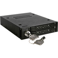 ICY DOCK 2x 2.5インチ SATA 3 HDD/SSD搭載用モバイルラック 3.5インチベイサイズ対応メタル黒モデル MB992SK-B（直送品）