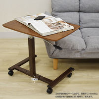 宮武製作所 キャスター付きガス式昇降テーブル 幅600×奥行き400×高さ490～690mm ブラウン 8NA-LT6042BR 1台（直送品）