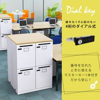 【軒先渡し】Y2K AKIRA ロッカー 4人用 2列2段 幅800×奥行410×高さ1130mm ナチュラル/ホワイト 1台（直送品）