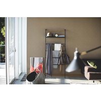 山崎実業 tower（タワー） ラダーハンガー ワイド 棚付 幅660×奥行250×高さ1600mm ブラック 773872 1台（直送品）