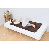 山善（YAMAZEN） 電気敷毛布 140×80cm YMS-F34P（T） ブラウン 丸洗い可 フランネル×プードルタッチ