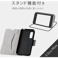 エレコム AQUOS sense3/AQUOS sense3 lite/Android One S7/ソフトレザーケース/薄型/磁石付/ネイビー（直送品）