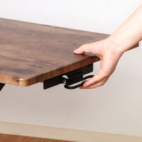 不二貿易 ナビアシリーズ フリーテーブル 幅900×奥行480×高さ120～700mm ブラウン/ブラック 14654 1台（直送品）