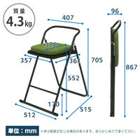 SANKEI GARDE STUDIO 折りたたみハイチェア ハイエールC クッション付 グリーン NT-FC-22064(座付き) 1脚（直送品）