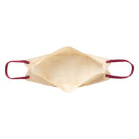 アスクル　ダイヤモンド型サージカルマスク　ナチュラルベージュ×紐ワインレッド　 3D　使い捨て　不織布　バイカラー　1箱(50枚入)　 オリジナル