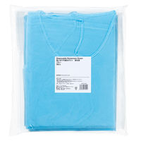 アスクル　不織布ガウン ブルー 個包装　アイソレーションガウン　使い捨て　感染対策　青　1袋(5枚入) オリジナル