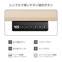 【軒先渡し】アスカ電動昇降デスク メモリー付 1400mm 黒×木目EDK14BK1台（直送品）