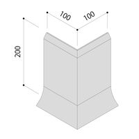 フクビ化学工業 不燃R巾木 ソリッドライン200 出隅 FRH2D 1梱包(2個入)（直送品）