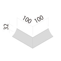 フクビ化学工業 不燃R巾木 ソリッドライン32 出隅 FRH3D 1梱包(2個入)（直送品）