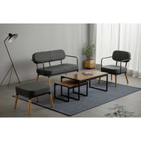 アイリスオーヤマ 2人掛けスチールフレームソファ ダークグレー MSS-2S 1台（直送品）