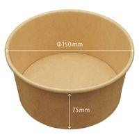 パックスタイル どんぶり容器 未晒 クラフト カップ 浅型 1000mL 本体 264154 1袋(25個)