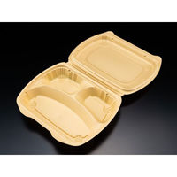 リスパック 弁当容器 バイオデリカ シェルBOX80-2 クラフトB RHDT307 1袋(25個)（直送品）