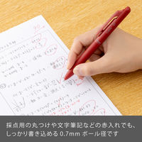 ぺんてる Calme（カルム） 油性ボールペン 0.7mm レッド軸 赤 10本 BXA107B-B