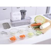 YAMAZEN 電動スライサー スライス(厚/薄)・おろし・千切り(太/細) 速度2段階調整 YSLA-Q45(W) 1台