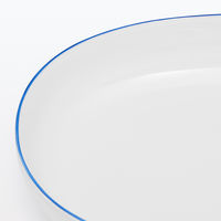 無印良品 日常の器 オーバルボウル ブルーライン 約25.5×18cm 良品計画