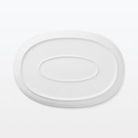 無印良品 日常の器 オーバルプレート 大 ブルーライン 約30×21.5cm 1セット（2個） 良品計画