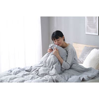 アイリスオーヤマ 人工羽毛掛け布団　セミダブルサイズ　詰め物0.9kg 中厚手 グレー KKF-SB8-SD 1枚（直送品）