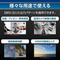 HDMI マルチビューワー 4画面分割 切替器 4入力 1出力 リモコン付 DH-SW2KMV41BK 1個 エレコム