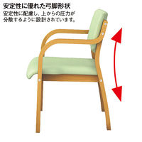 アイリスチトセ 福祉用イス グリーン  スタッキング リーズチェア ビニールレザー 介護　1セット（4脚）