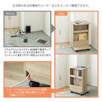 【軒先渡し】Sunharvest 両面収納付 サイドテーブル 幅400×奥行350×高さ650mm ナチュラル LT-223 NA 1台（直送品）