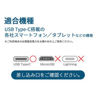 エアージェイ 保護キャップ付きUSB Type-Cツインケーブル1m WH UKJ-TWTC1M 1台