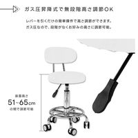 谷村実業株式会社 キャスター付きキッチンスツール　ホワイト TAN-272(WH) 1個（直送品）