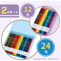 レイメイ藤井 先生おすすめ 色鉛筆 24色セット ケース:ブルー RE1191A 1個