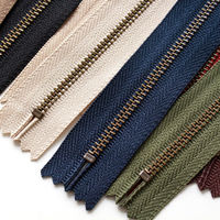 YKK Y.K.K 玉付きファスナー 16cm アンティークゴールド 10色セット 3GKB16-10MIX 1セット(10本入/5袋セッ（直送品）