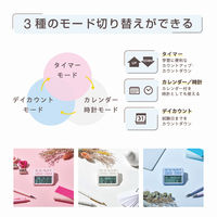 キングジム 学習タイマー「ルラップ」 ピンク ラップタイム機能付き LLT10-P 1個