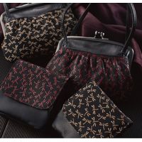 小田清 印伝トンボ柄 持ち手付きがま口財布 レッド KP010-04 1箱（直送品）