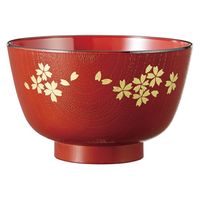 ミタニ 京小花 ペアレンジ汁椀(箸付) 溜 M14863 1箱（直送品）