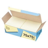 アスクル はたらく ふせん 付箋  75×75mm パステルイエロー （正方形） 10冊 オリジナル