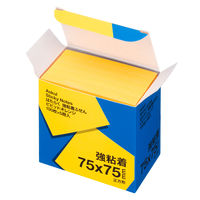 【強粘着】アスクル はたらく 強粘着ふせん 75×75mm ビビッドオレンジ （正方形） 10冊（5冊×2箱）  オリジナル