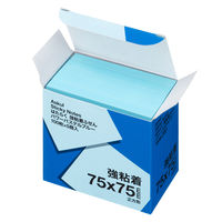 【強粘着】アスクル はたらく 強粘着ふせん 75×75mm パワーパステルブルー （正方形） 5冊  オリジナル