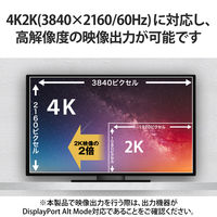 変換アダプタ ( USB Type C to HDMI ) 4K 60Hz ブラック MPA-CHDMIQDBK エレコム 1個（直送品）