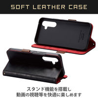 Galaxy A54 5G ケース ソフトレザー 手帳 衝撃吸収 ステッチ ブラック PM-G233PLFYBK エレコム 1個（直送品）