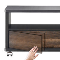 朝日木材加工 キャスター付きテレビ台・AVボード/アッシュグレー&ウォールナット木目 AS-EE1400 1台（直送品）