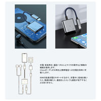 USB Type-C オーディオ変換 PD60W給電 3.5mm イヤホンジャック 変換アダプタ USBハブ ドック 1個